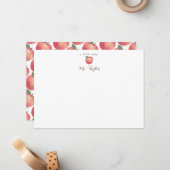 Apple Stationary Teacher Name Mitteilungskarte (Vorderseite/Rückseite Beispiel)