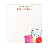 Apple Stift Papier für Lehrer Wertschätzung geprüf Notizblock (Vorderseite)