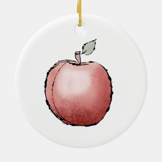 Apple Stift & Scherendesign - Geschenk für Lehrer Keramik Ornament (Hinten)