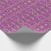 Apple Stripe Bohemisch Arabesque Muster Lila Geschenkpapier (Ecke)