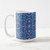 Apple Stripe Bohemisch Boho Arabesque Muster Blau Kaffeetasse (Links)