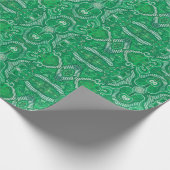 Apple Stripe Bohemisch Boho Arabesque Muster Green Geschenkpapier (Ecke)