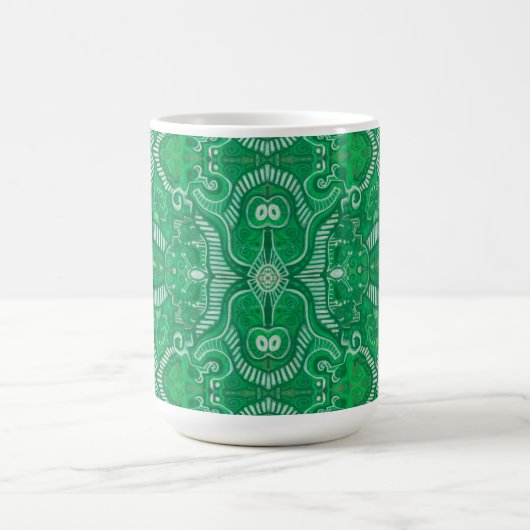 Apple Stripe Bohemisch Boho Arabesque Muster Green Kaffeetasse (Mittel)
