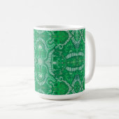 Apple Stripe Bohemisch Boho Arabesque Muster Green Kaffeetasse (VorderseiteRechts)