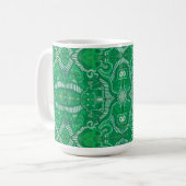 Apple Stripe Bohemisch Boho Arabesque Muster Green Kaffeetasse (Vorderseite Links)