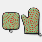 Apple Swirl Design Ofenhandschuh & Topflappen-Set (Vorderseite)