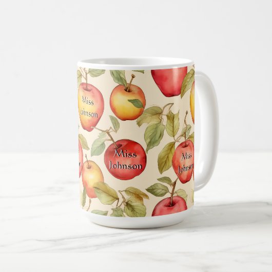 Apple-Tasse für personalisierte Schullehrer Kaffeetasse (VorderseiteRechts)