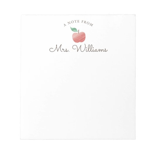 Apple Teacher Editor für Red Watercolor Notizblock (Vorderseite)