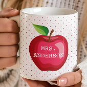 Apple Teacher Gift Personalisierte Polka Dots Kaffeetasse