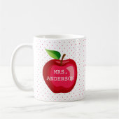 Apple Teacher Gift Personalisierte Polka Dots Kaffeetasse (Links)