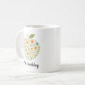 Apple Teacher Tasse Personalisierte Florale Apple (Vorderseite Links)