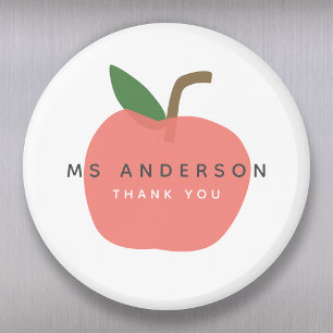 Apple Teacher Thank You Modern Scandi Cute Magnet