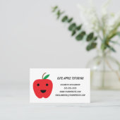 Apple Teacher Tutor Niedlich Red Personalize Visitenkarte (Stehend Vorderseite)