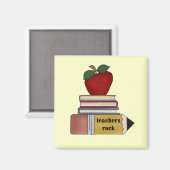 Apple Teachers Rock Tshirts und Geschenke Magnet (Vorderseite/Rückseite)