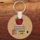 Apple Teachers Rock Tshirts und Geschenke Schlüsselanhänger (Vorderseite)