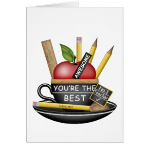 Apple Teacup des Lehrers Danke Karte