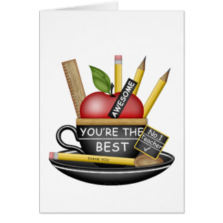 Apple Teacup des Lehrers Danke Karte