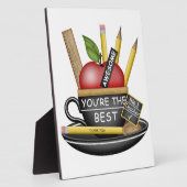 Apple Teacup Plaque für Lehrer Fotoplatte (Seite)