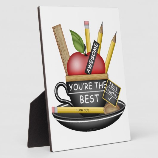 Apple Teacup Plaque für Lehrer Fotoplatte (Seite)