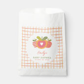 Apple Theme Whimsical Fall Baby Dusche Orange Geschenktütchen (Vorderseite)