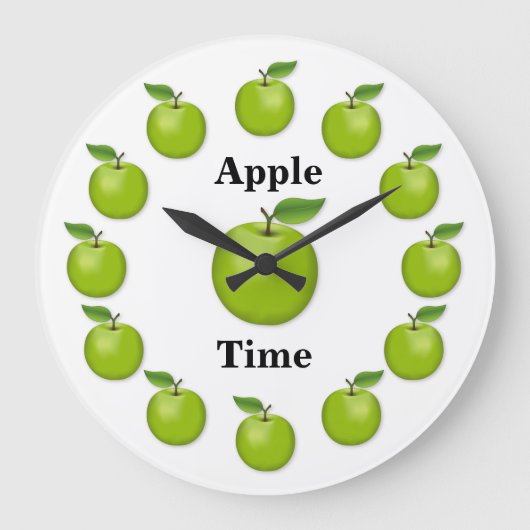 Apple Time, Granny Smith Große Wanduhr (Vorderseite)