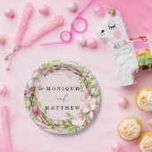 Apple Tree Blossom Wreath Wedding Pappteller (Party)