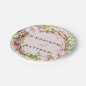 Apple Tree Blossom Wreath Wedding Pappteller (Schrägansicht)