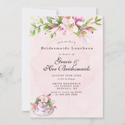 Apple Tree blüht Bridesmaids Luncheon Invites (Vorderseite)