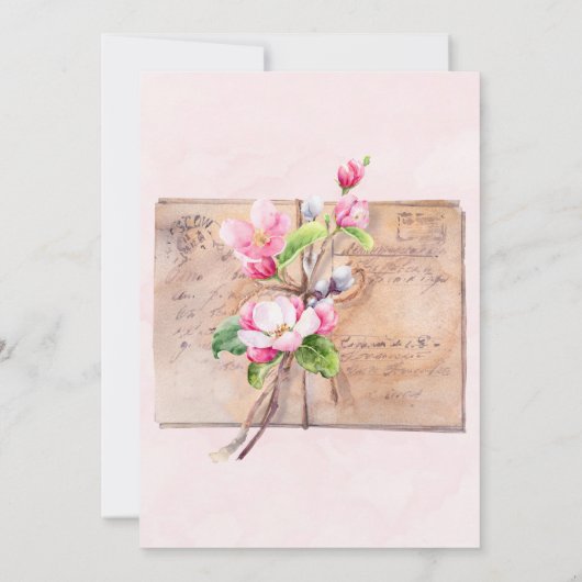 Apple Tree blüht Polterabend Einladungen (Rückseite)