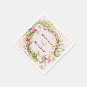 Apple Tree Blüten Wasserfarbenfrohe Hochzeit Serviette (Ecke)