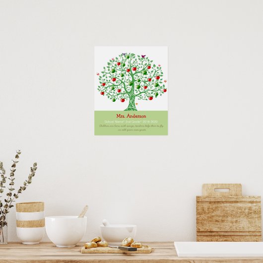 Apple Tree Custom Personalisiert Teacher Geschenk Poster (Küche)