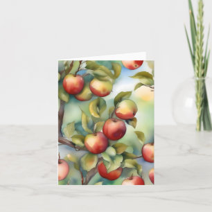 Apple Tree Day F - 6. Januar - Wasserfarbe & Pen Feiertagskarte