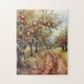 Apple Tree Grove während der Erntezeit Puzzle (Vertikal)
