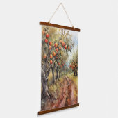 Apple Tree Grove während der Erntezeit Wandteppich Mit Holzrahmen (Gewinkelt)
