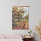 Apple Tree Grove während der Erntezeit Wandteppich Mit Holzrahmen (Schlafzimmer)
