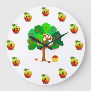 Apple Tree Wall Clock Große Wanduhr