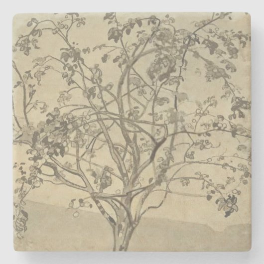 Apple Tree (Watercolor Art) (von Nicholas Roerich) Steinuntersetzer (Vorderseite)