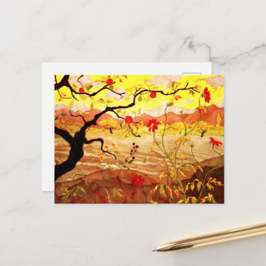 Apple Tree with Red Fruit von Paul Ranson Postkarte (Vorderseite/Rückseite Beispiel)