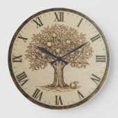 Apple Tree wooden Wall Clock Große Wanduhr (Vorderseite)