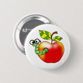 Apple u. Wurm, zurück zu Schule Button (Vorne & Hinten)