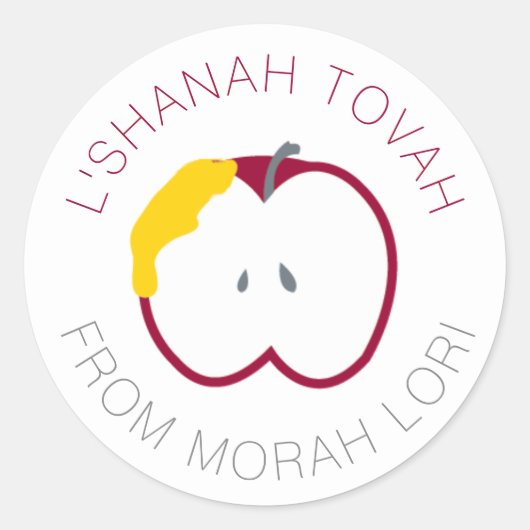 Apple und Honey Rosh Hashanah Custom Stickers (Vorderseite)