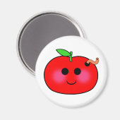 Apple und Wurm Magnet (Vorderseite/Rückseite)