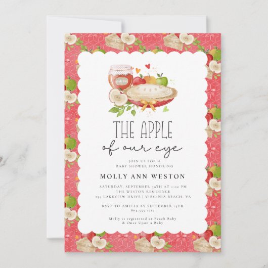 Apple Unsere Augen-Baby-Dusche Einladung (Vorderseite)
