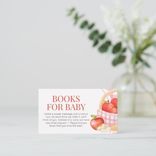 Apple Unsere Baby-Duschbücher für Baby Begleitkarte (Stehend Vorderseite)
