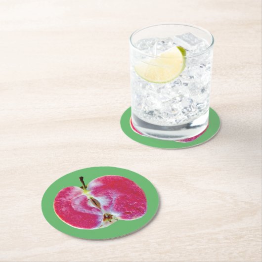 Apple-Untersetzer Runder Pappuntersetzer (Vor Ort)