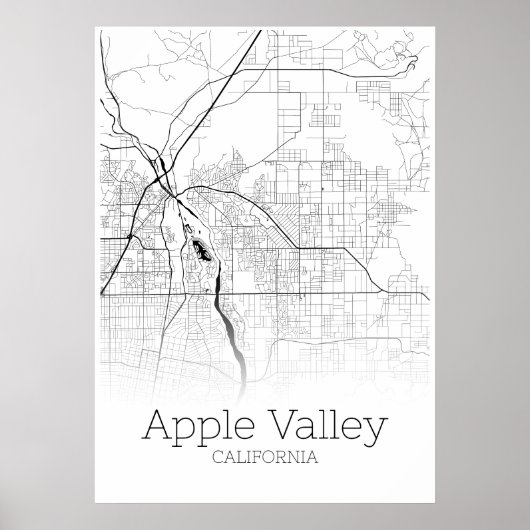 Apple Valley Map - Kalifornien - City Map Poster (Vorne)