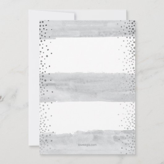 Apple Wasserfarben-Graustreifen für Lehrer Einladung (Rückseite)