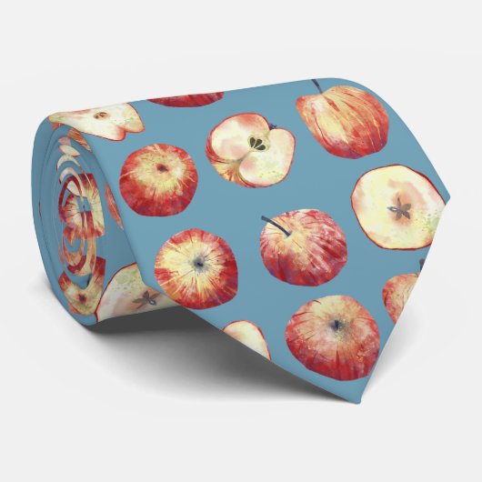 Apple Watercolor Krawatte (Gerollt)