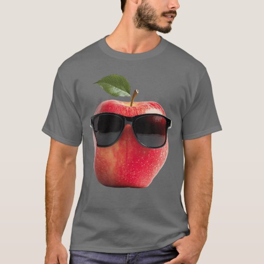 Apple Wearing Sunglasses Funny Fruit Costume boy f T-Shirt (Vorderseite)