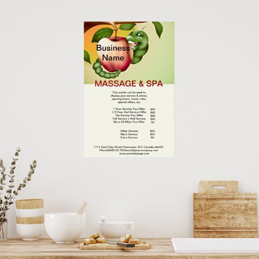 Apple Wellness-Center Massage Beauty Salon Poster (Küche)
